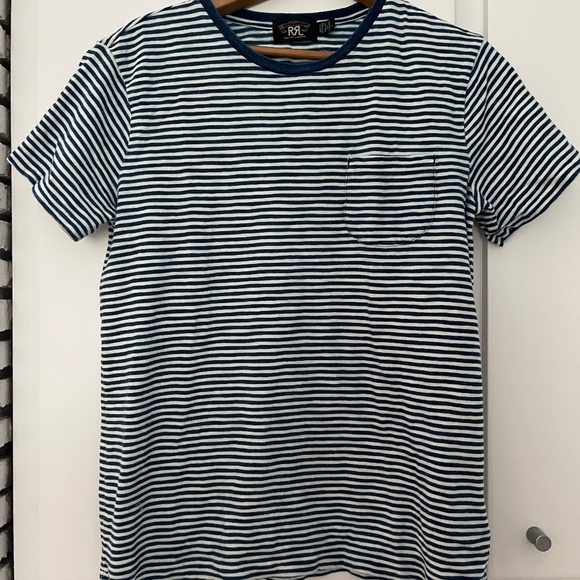 Ralph Lauren Double RL Tops - RRL Ralph Lauren Indigo Stripe jersey tee. Size 2